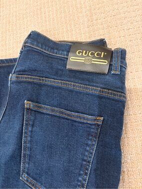 Gucci Men’s Dark Wash Stretchy Skinny Jeans size 34 Made in Italy